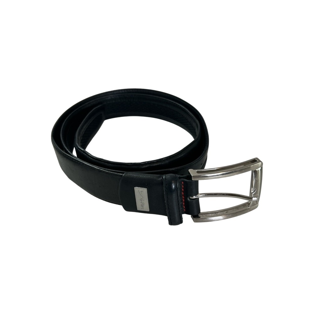 Nike Golf Tiger Woods TW G-Flex Mesh Black Leather Belt Sz 38 1207801